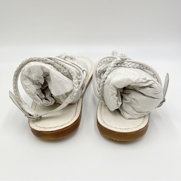 Free People Womens Caroline Cali White Leather Boho Flat Sandals Shoes Sz 40 10 - Picture 6 of 12